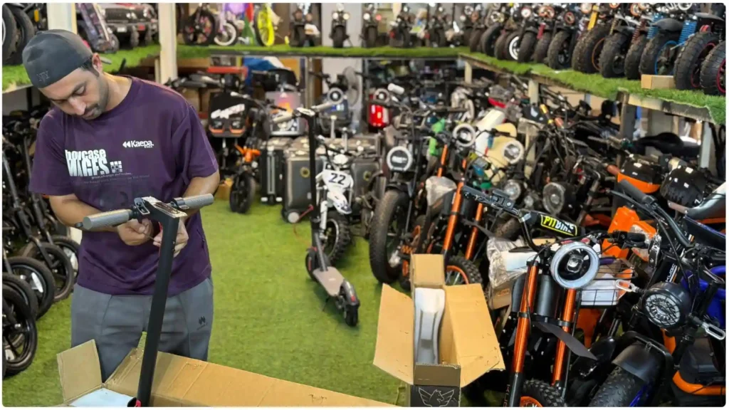 a technician working on an e-scooter electric scooter maintenance guide